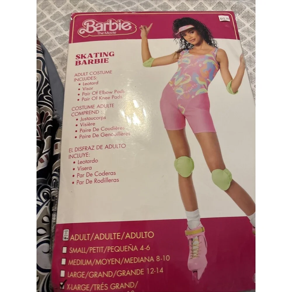 Adults Barbie® Movie Pink & Yellow Skating Barbie Costume - Extra Large 16-18